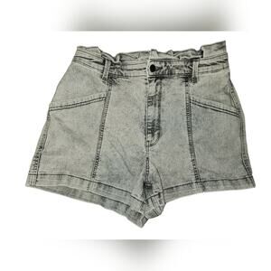 Universal Thread Denim Shorts Women's 10‎ Gray High Waist Paper Bag Waist